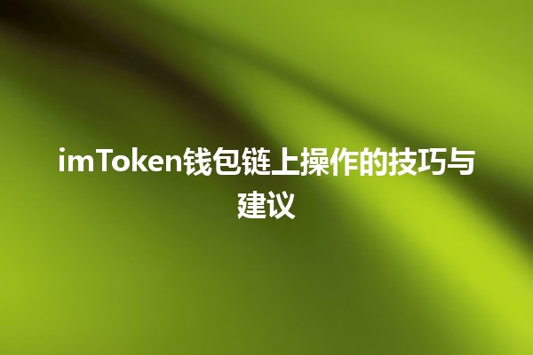 imToken钱包链上操作的技巧与建议💰🔗