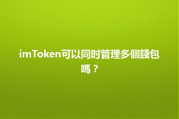 imToken可以同时管理多個錢包嗎？🤑👜